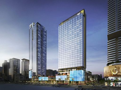 View of 1020 Figueroa. Image courtesy of Shenzhen Hazens Real Estate Group/Steinberg/Gensler.