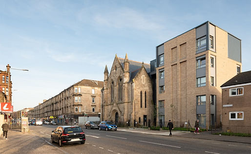 Pictured: Cunningham House, a passive house-standard residential retrofit of a derelict church building in Glasgow, designed by John Gilbert Architects and Page\Park. Image courtesy John Gilbert Architects/<a href="https://www.facebook.com/johngilbertarchitects/posts/pfbid09VHSh4dJaGiCRfEUyfSL2x2TLqBcwQHe67Wiu35P4BNE5kfR1gJzZn9ii178s9SPl">Facebook</a>.