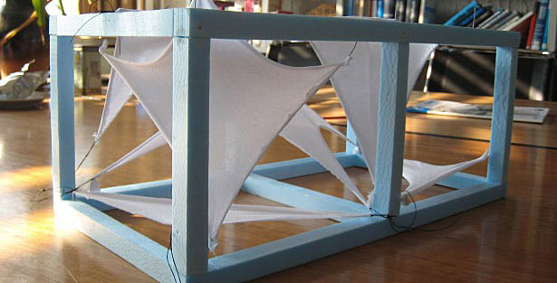 Model for the design change to find the right position of the membrane sails