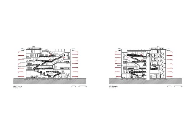 Sections. Courtesy of Steven Holl Architects.
