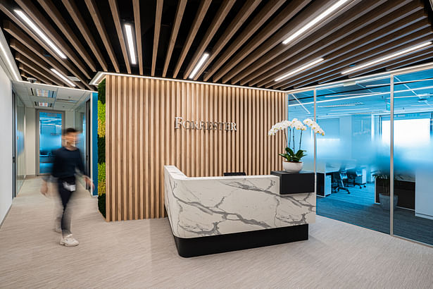 Reception of Forrester Singapore, whose office interior was designed by Space Matrix - 3