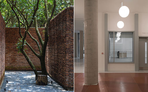 Left: Đạo Mẫu Museum and Temple by Moira Gemmill Prize winner Nguyễn Hà of ARB Architects; Right: Royal Academy of Dance by MJ Long Prize winner Jennifer Frewen of Takero Shimazaki Architects. Photos: Triệu Chiến, David Grandorge.