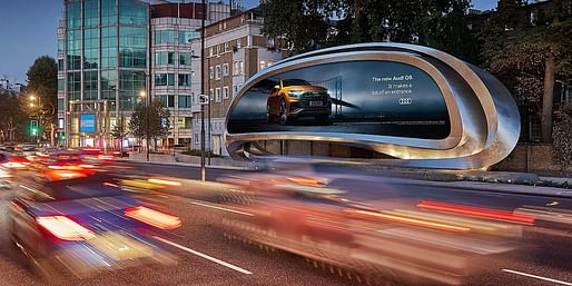 Zaha Hadid Architects redesign the billboard as public art, located in London, EN. Image: TheDrum.