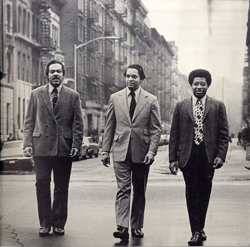 Donald P. Ryder (center) with architects J. Max Bond Jr. (left) and Nathan Smith, ca. 1969. Image: Davis Brody Bond, LLP