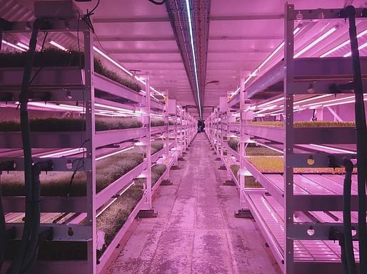 Locally grown down the z-axis: vertical farming inside converted London emergency infrastructure. Image via Growing Underground's <a href="https://www.facebook.com/growingunderground/">Facebook page</a>