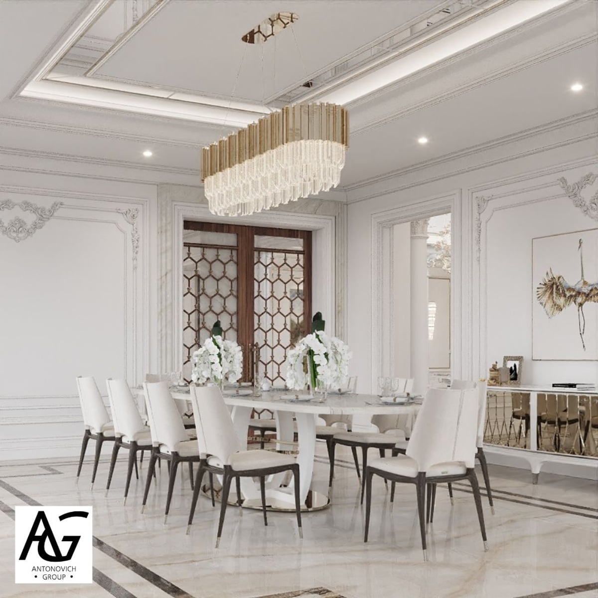 Exquisite Dining: Antonovich Group's Luxury Dining Room Interior Design ...