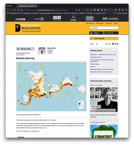 ...'Disaster planning' is featured in the Research / Innovation section at https://www.designingbuildings.co.uk/wiki/Disaster_planning