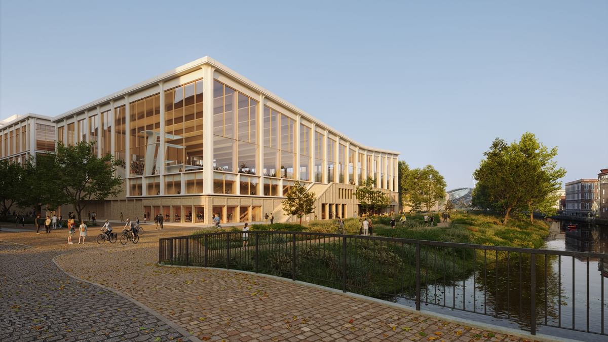 Henning Larsen wins Gothenburg swimming pool competition with structure of wood and recycled bricks