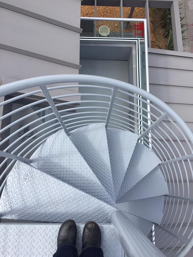 winding stairs to top roof deck photo: Michele Grace Hottel