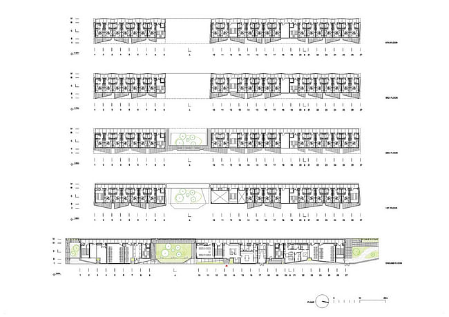 Floor plans, 1-5 (Image: OFIS Arhitekti)