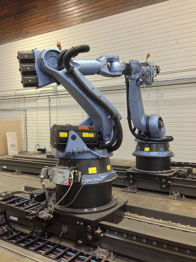 UCLA's IDEAS Kuka KR 150 robots. Image courtesy Paul Petrunia.