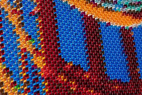 Detail Showing the layout of 34,000 colored chips. 