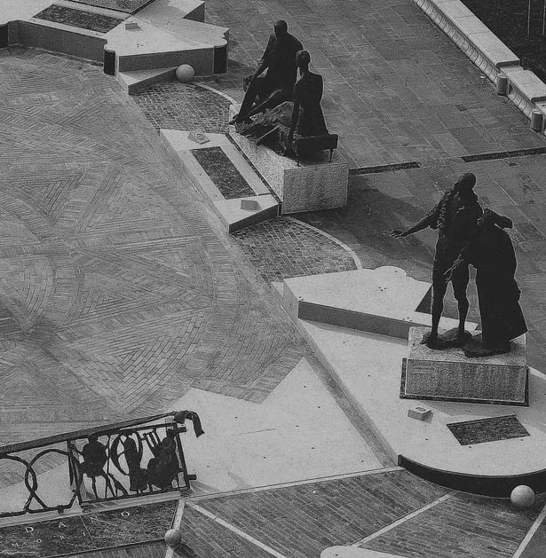 New floor and stone bases of monumental area