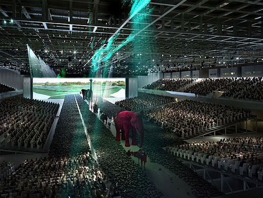 Visualization of OMA's competition-winning design for the new Parc des Expositions (Image: OMA)
