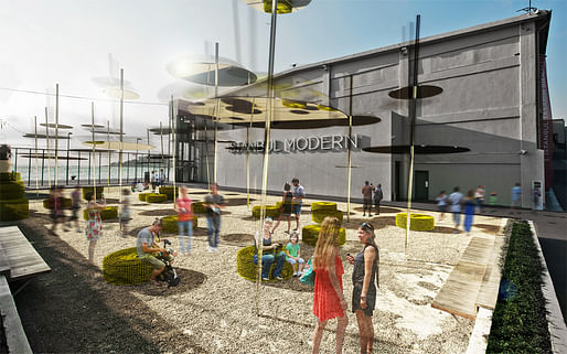 Rendering of SO?’s Sky Spotting Stop, winning design of the 2013 Young Architects Program, Istanbul Modern (Image: SO?)