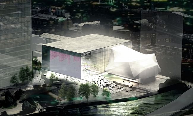 OMA's winning proposal for The Factory in Manchester. Image credit: Bolton Quinn, via The Guardian.