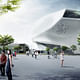 Street view of the Taichung City Cultural Center proposal by Patrick Tighe Architecture