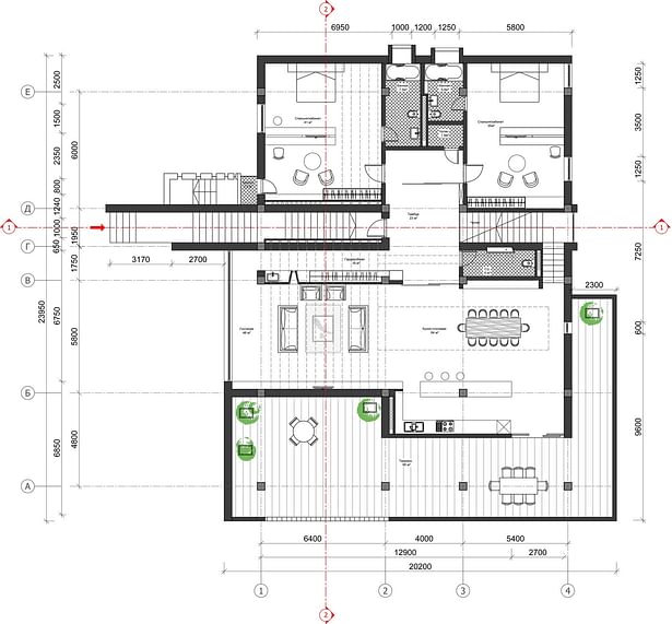 Plan of the second floor 