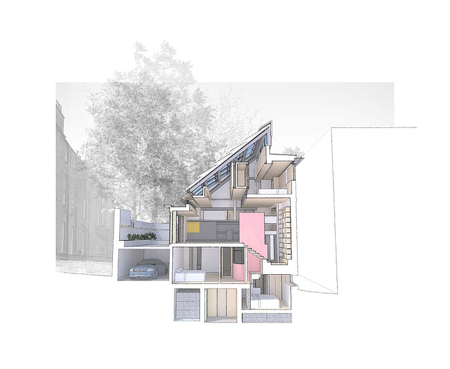 Murphy House - Sectional perspective. Image © Murphy Architects.