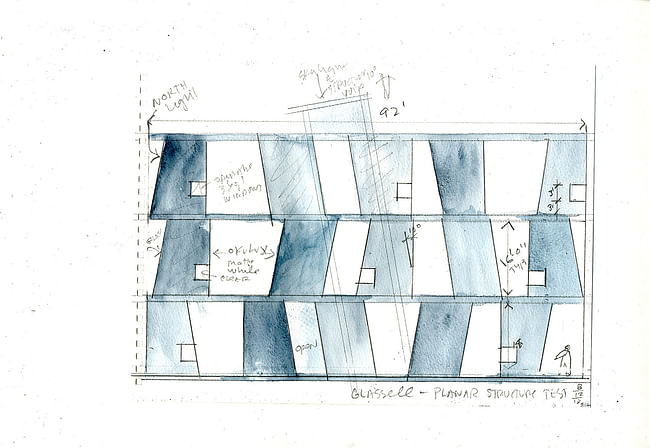 Steven Holl Architects, Glassell School of Art, watercolor on paper, 2014. Courtesy of Steven Holl Architects. 