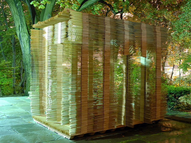 2nd 'Next Generation' Prize: Temporary festival structure using recyclable building components, Providence, RI by David Jon Getty with Matthew Jacobs, Stephanie Gunawan, Rhode Island School of Design, Providence, RI: Shim Sukkah.