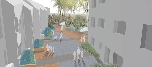 Davis Landscape Architecture Grange Road London Residential Home Zone Landscape Rendered Visualisation