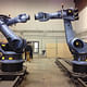 UCLA's IDEAS Kuka KR 150 robots. Image courtesy of Amelia Taylor-Hochberg.