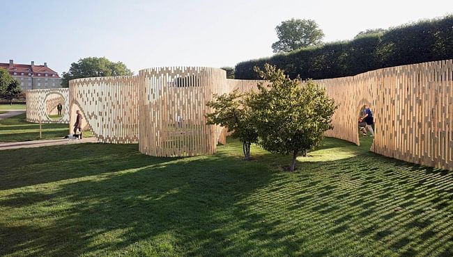 FABRIC's Trylletromler temporary pavilion in King's Garden, Copenhagen. Photo by Walter Herfst, courtesy of FABRIC.