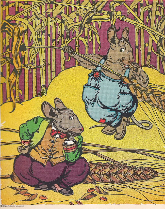 Country Mouse and City Mouse from 'Folk Tales Children Love' edited by Watty Piper. Image via gingerbreadcottage.blogspot.com.