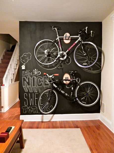 Residential freelance work. Chalkboard/bike rack wall