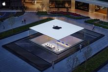 Istanbul's new ultra-minimal Apple Store showcases a seamess glass box protruding from the ground