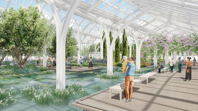 West Conservatory. Image credit: WEISS/MANFREDI with Reed Hilderbrand for Longwood Gardens