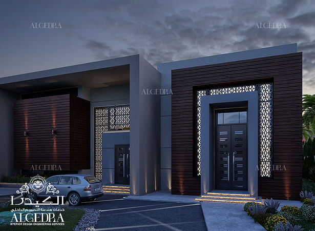 Modern villa facade design