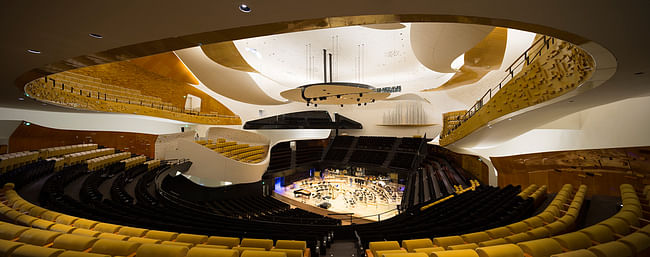 Grande Sall of the Philharmonie de Paris, designed by Jean Nouvel. Photo © Borel