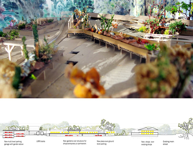 Section Through Parking, Market and Garden