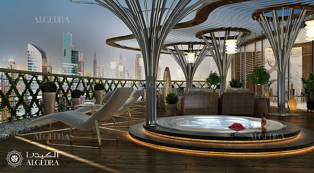 Pool design in luxury penthouse