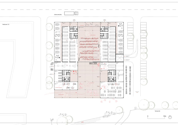 Ground floor plan, original scale 1:200 © HENN