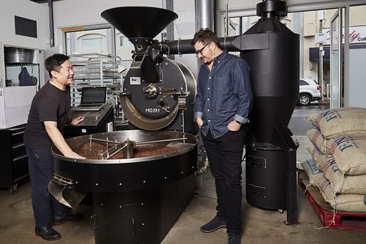 Yeekai and Paul roast at the Cognoscenti Coffee roasting facility in the fashion district in downtown, L.A. Photography by Diana Koenigsberg for Brick & Wonder magazine