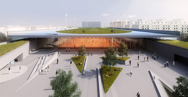 OSPA’s winning UFCSPA sports campus proposal in Canoas, Brazil. Image courtesy OSPA Architecture and Urbanism.