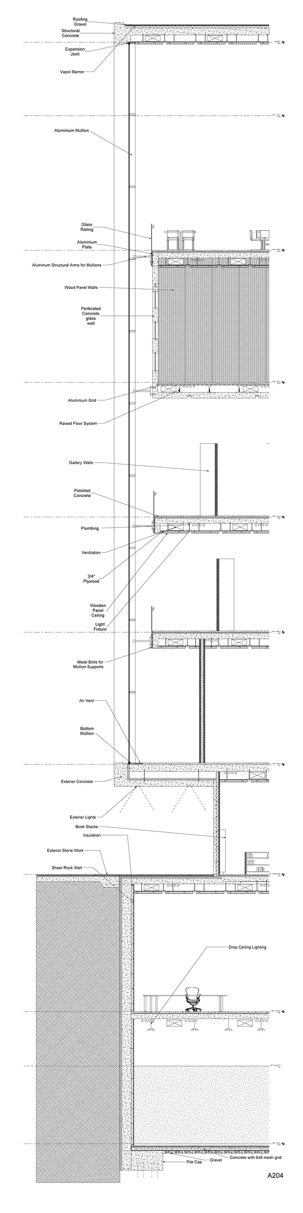 Detailed Curtain Wall Section