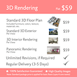 3D Architectural Rendering Services - Price / Cost