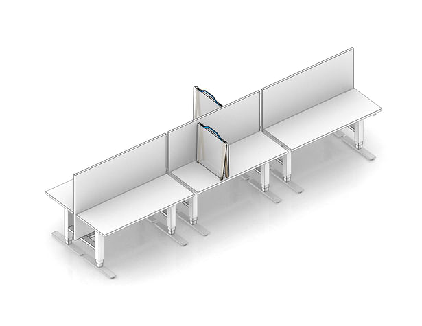 split desk partitions with existing panels