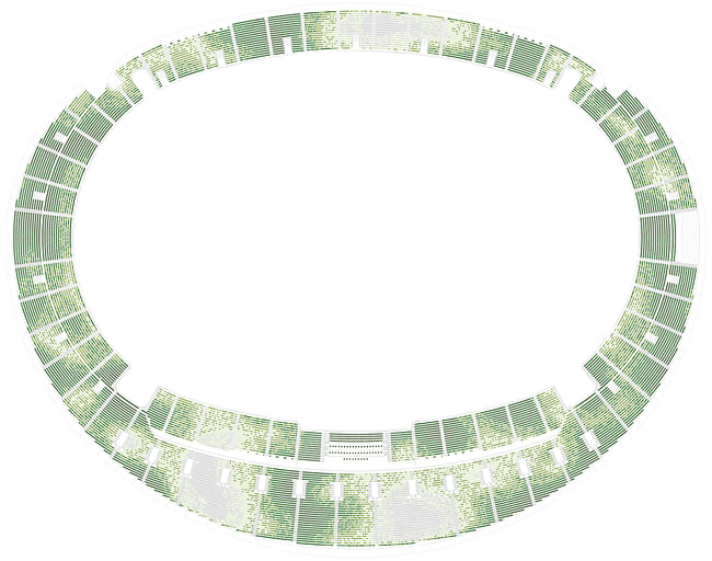Stadium seating pattern diagram. Courtesy of MAD Architects.