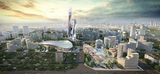 A rendering of the forthcoming Akon City in Senegal. Image courtesy of Hussein Bakri/BAD Consultant/Semer Group.