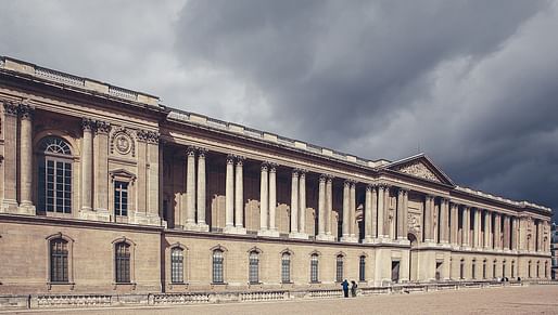 View of the Louvre Museum in Paris. Image courtesy of <a href="https://commons.wikimedia.org/wiki/File:East_facade_of_Louvre,_Paris_September_2013.jpg"> Photo via Wikimedia user Cristian Bortes</a>