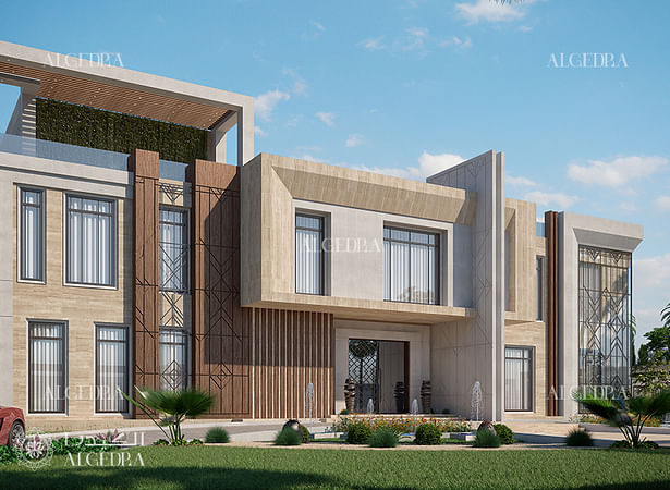 Modern style villa facade design in Dubai