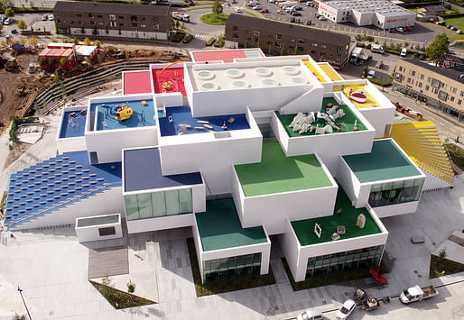 Drone's-eye view (sorry birds) of Billund's newest attraction: LEGO House.