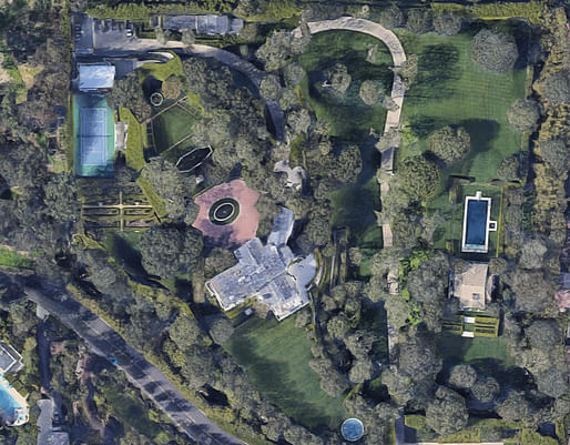 Aerial view of $165,000,000 in Beverly Hills. Image via Google Maps.