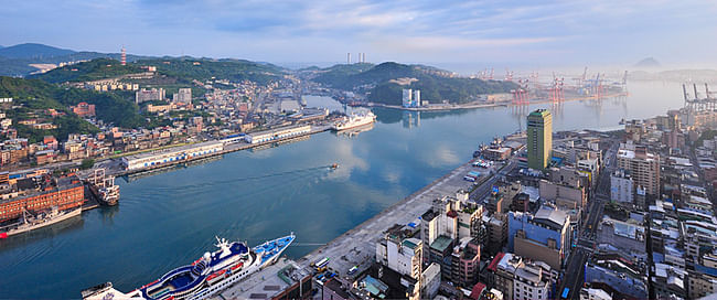 Aerial photo of the port of Keelung, Taiwan (image via the competition website)