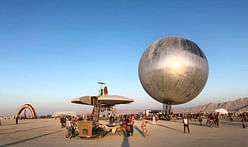 Bjarke Ingels's giant mirrored Orb rises at Burning Man